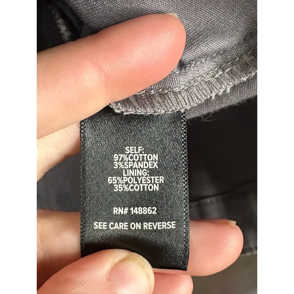 Torrid Grey Long Sleeve Cinched Waist Twill Zip Up Anarok Utility Jacket Size 1X